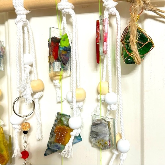 OOAK Assemblage Art Sculpture Hanging Decor Resin Handmade Mosaic Indoor/Outdoor - Picture 8 of 16